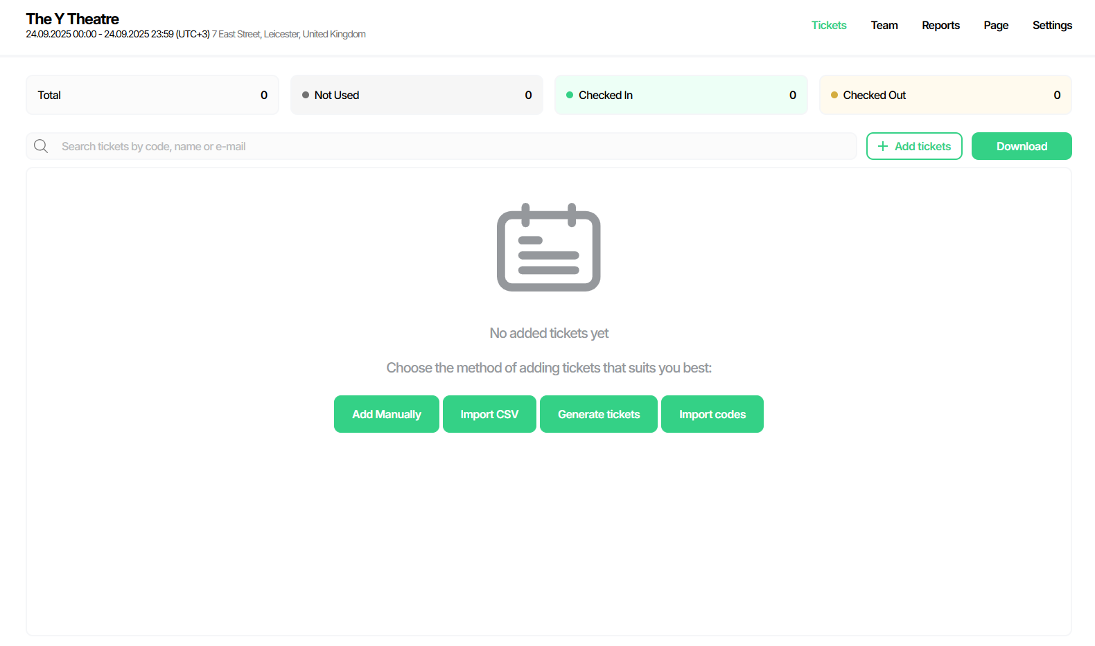 Multiple ways to add tickets